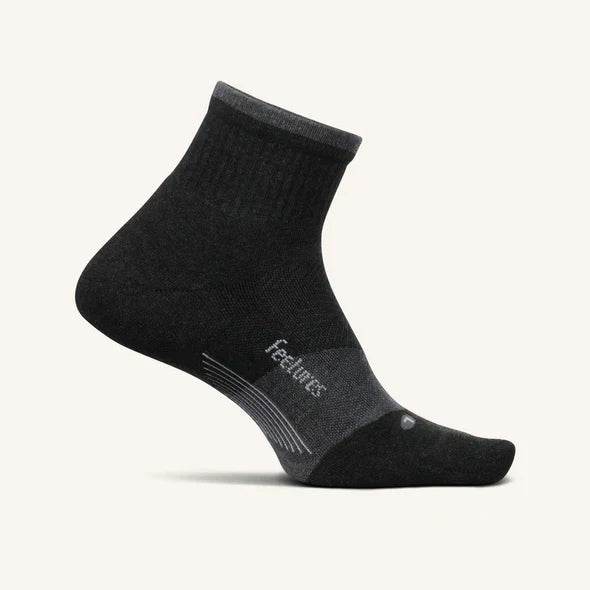 Feetures - Trail Max Cushion Quarter Charcoal - Donkergrijs