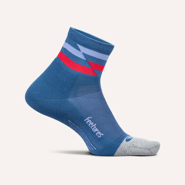 Feetures - Elite Light Cushion Quarter - Blue Track - Blauw-Rood
