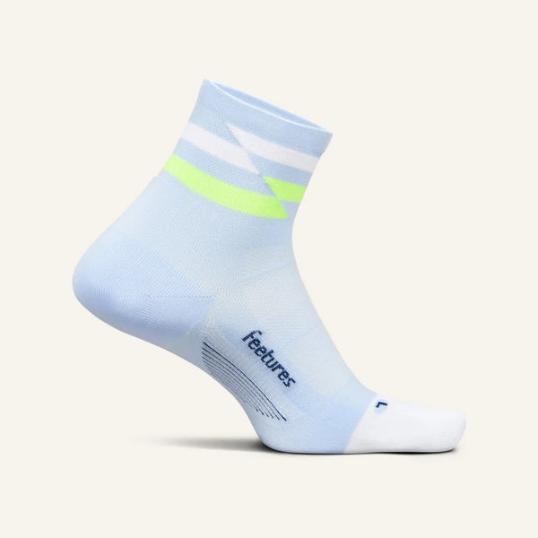 Feetures - Elite Ultra Light Quarter - Day Track - Blauw-Geel-Wit