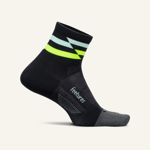 Feetures - Elite Ultra Light Quarter - Night Track - Zwart-Groen-Blauw